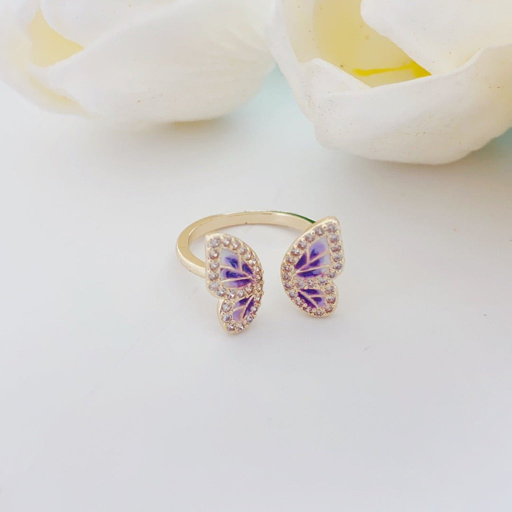 Violet Butterfly Fairytale Ring - NaNaMaLa Boutique
