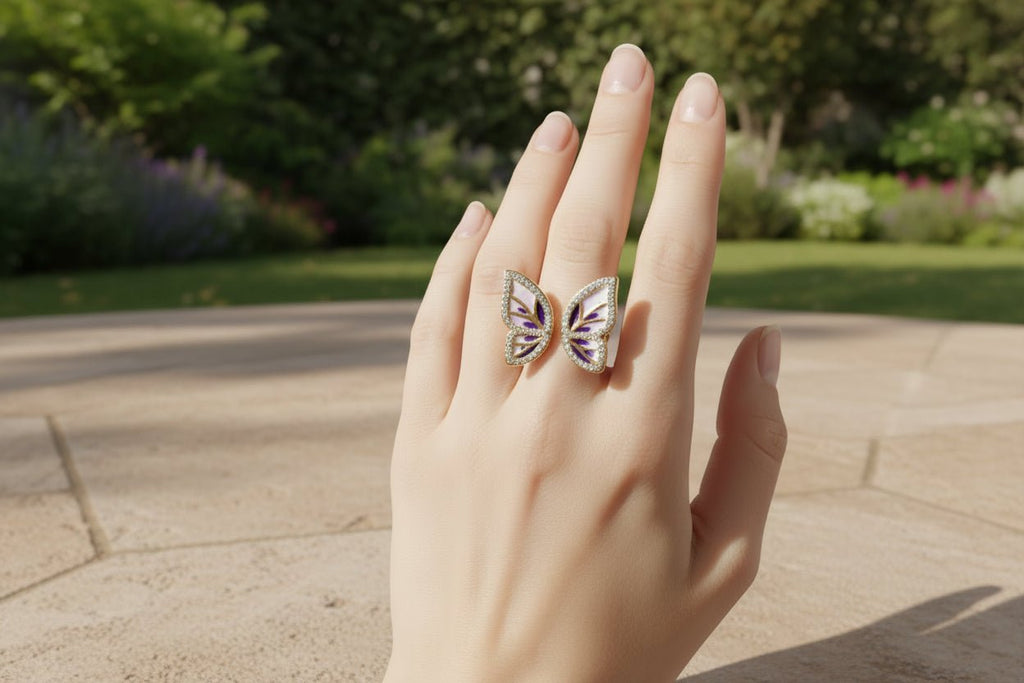 Violet Butterfly Fairytale Ring - NaNaMaLa Boutique