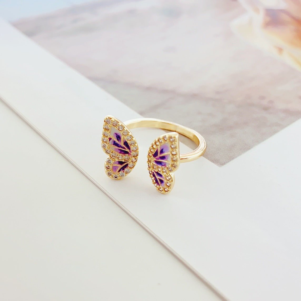 Violet Butterfly Fairytale Ring - NaNaMaLa Boutique