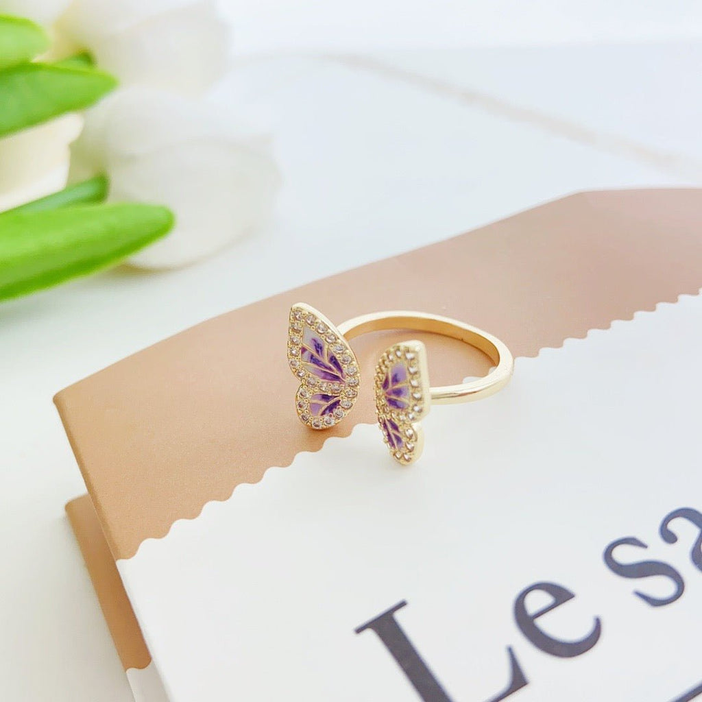 Violet Butterfly Fairytale Ring - NaNaMaLa Boutique