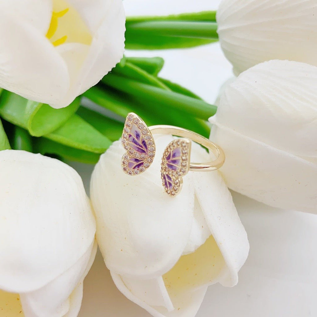 Violet Butterfly Fairytale Ring - NaNaMaLa Boutique