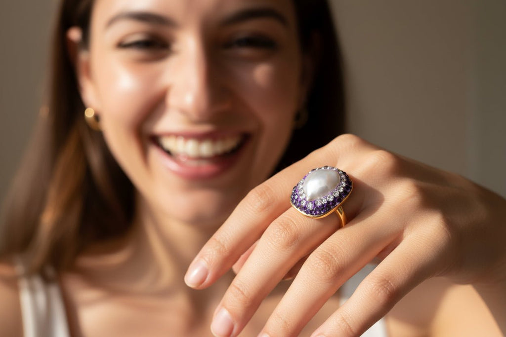 Violet Harbor Pearl Ring - NaNaMaLa Boutique