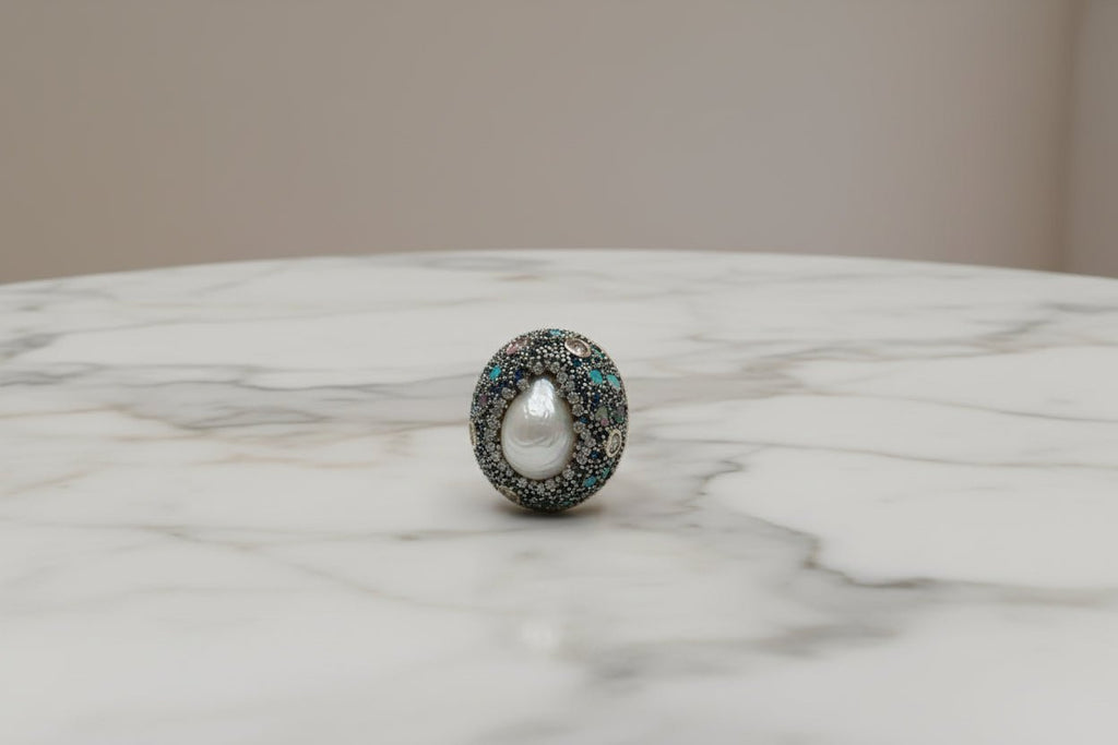 Whispers of the Starry Sea Pearl Ring - NaNaMaLa Boutique