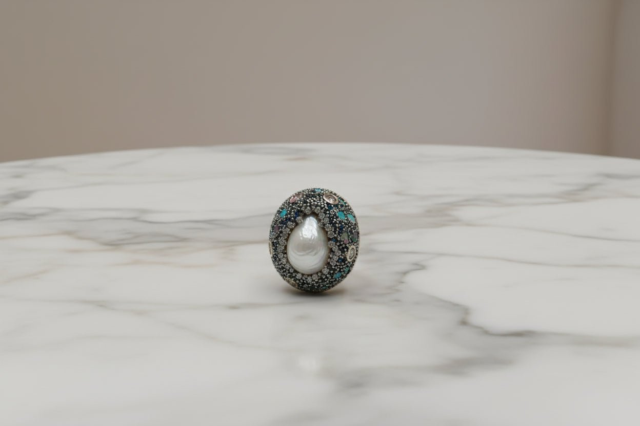 Whispers of the Starry Sea Pearl Ring - NaNaMaLa Boutique