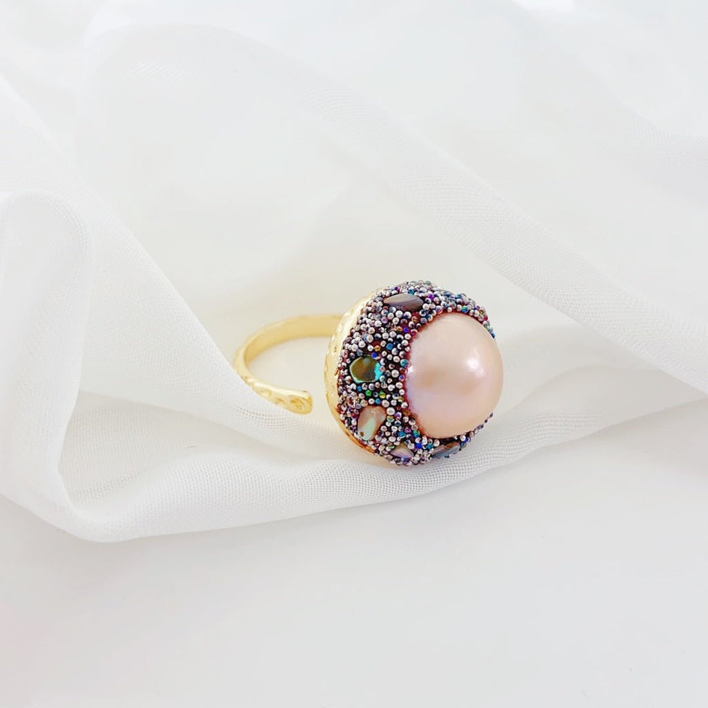 Whispers of the Starry Sea Pearl Ring - NaNaMaLa Boutique