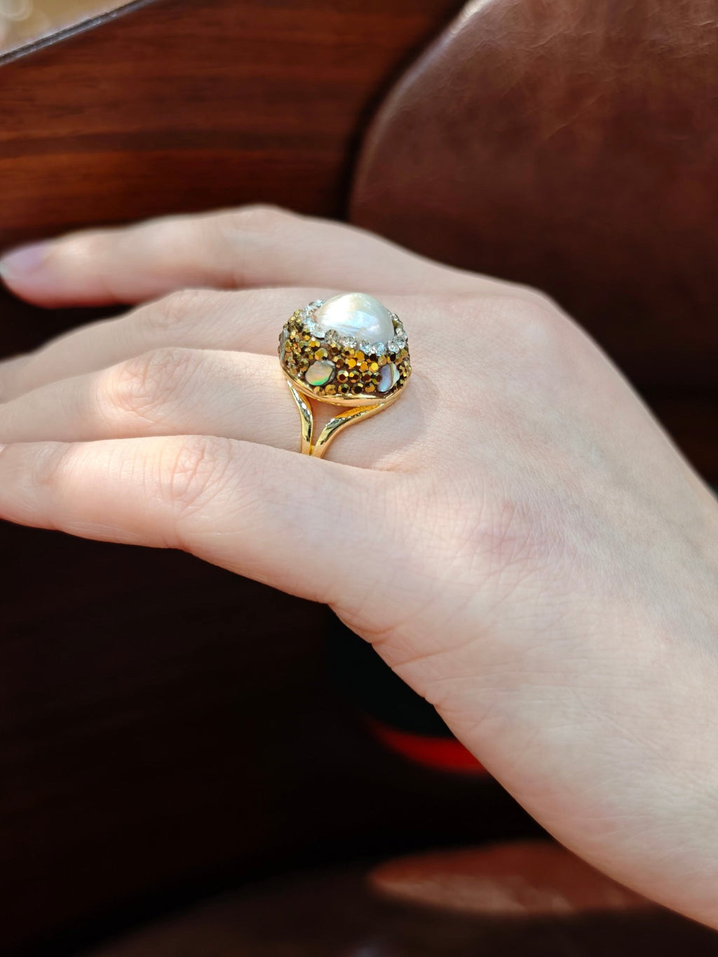 Whispers of the Starry Sea Pearl Ring - NaNaMaLa Boutique
