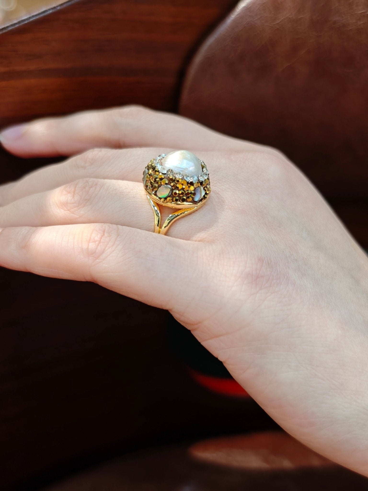 Whispers of the Starry Sea Pearl Ring - NaNaMaLa Boutique