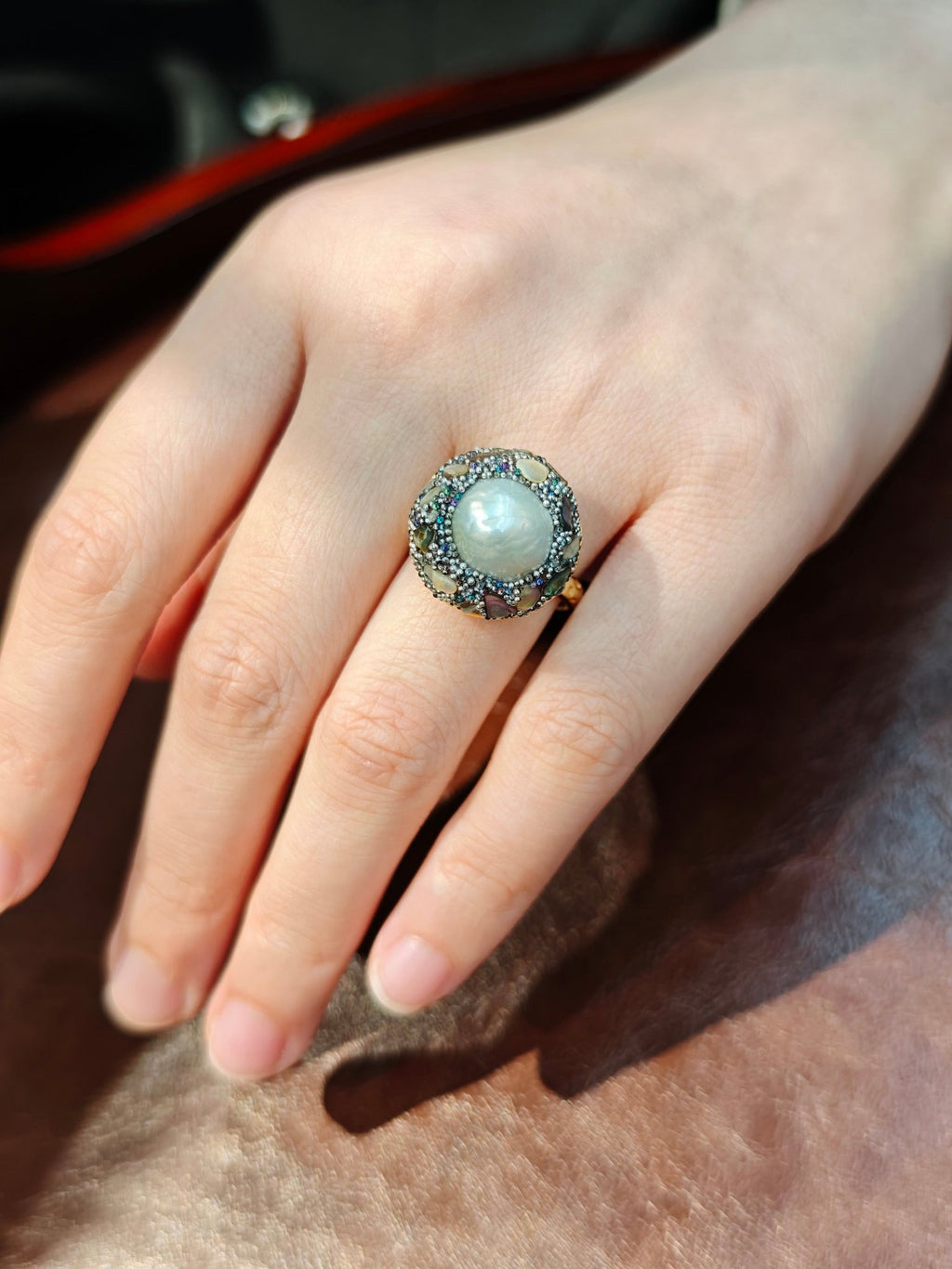 Whispers of the Starry Sea Pearl Ring - NaNaMaLa Boutique