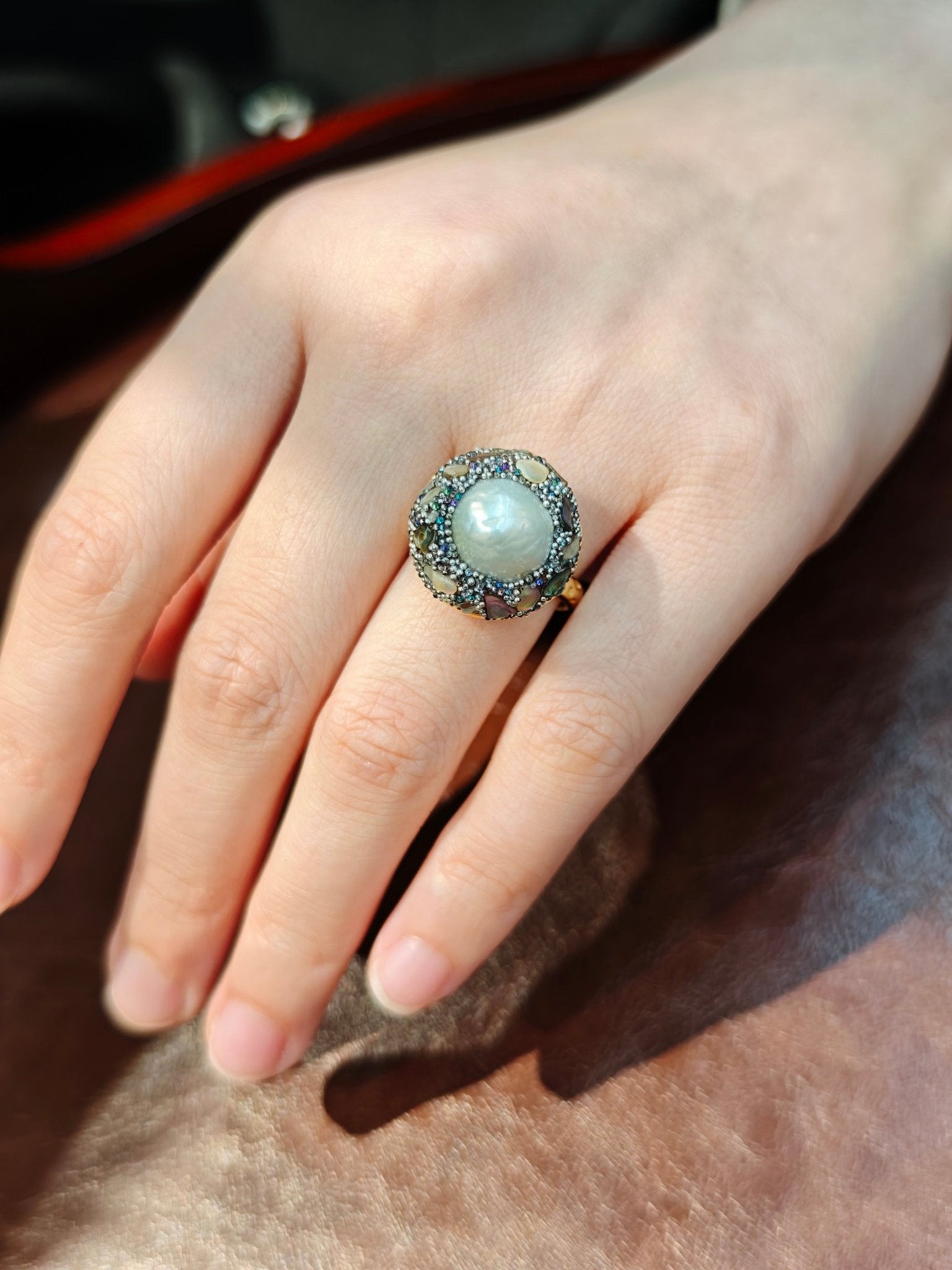 Whispers of the Starry Sea Pearl Ring - NaNaMaLa Boutique