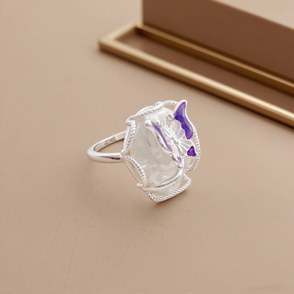 Wings of the Sea Baroque Pearl Ring - NaNaMaLa Boutique