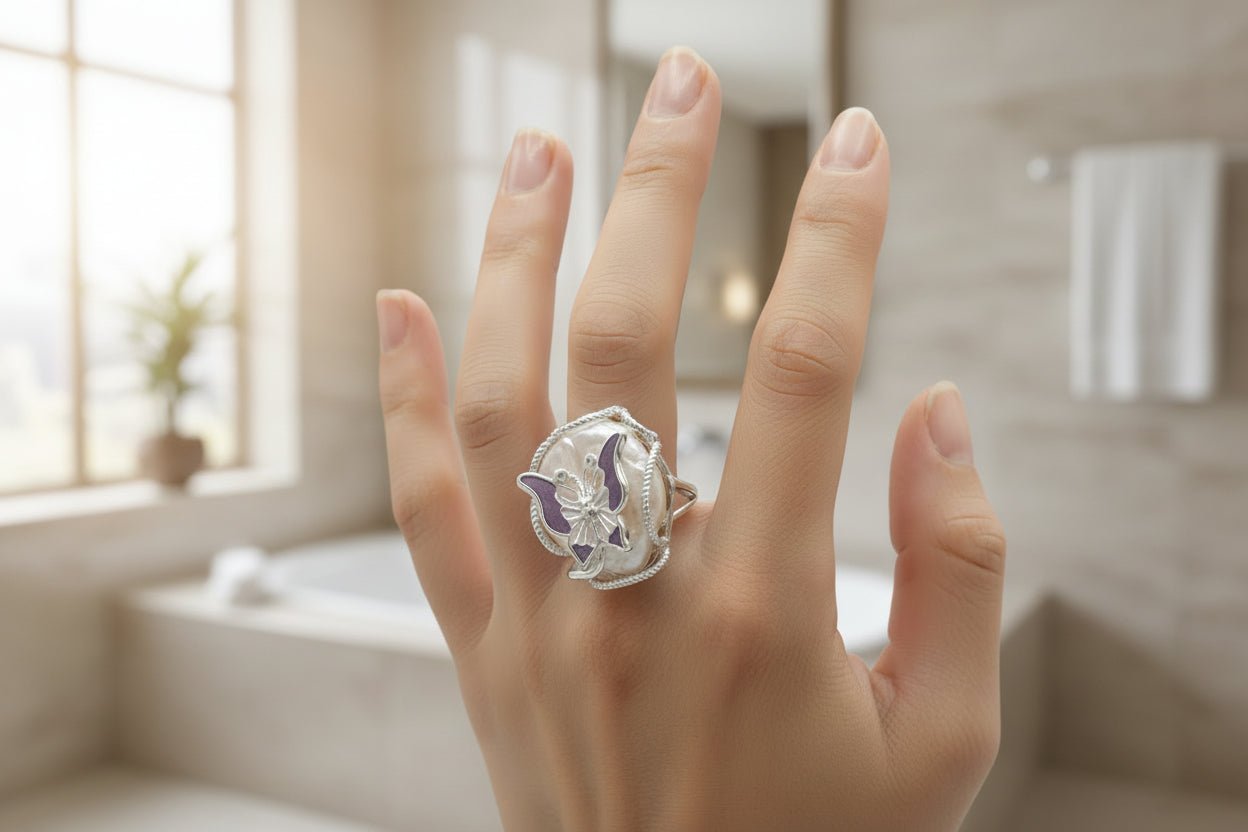 Wings of the Sea Baroque Pearl Ring - NaNaMaLa Boutique