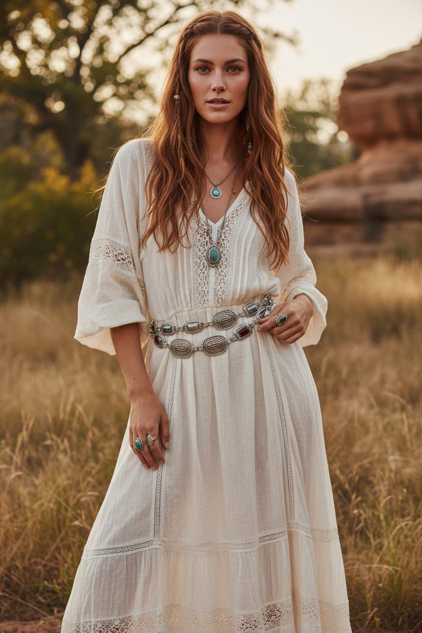 Women's Vintage Style Dress Belt – Silver - Tone Metal | Styling Accent Belt - NaNaMaLa Boutique