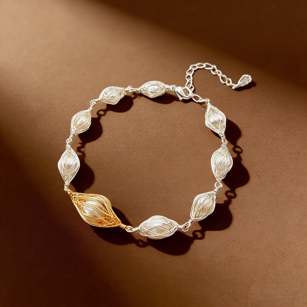 Woven Time Pearl Bracelet - NaNaMaLa Boutique