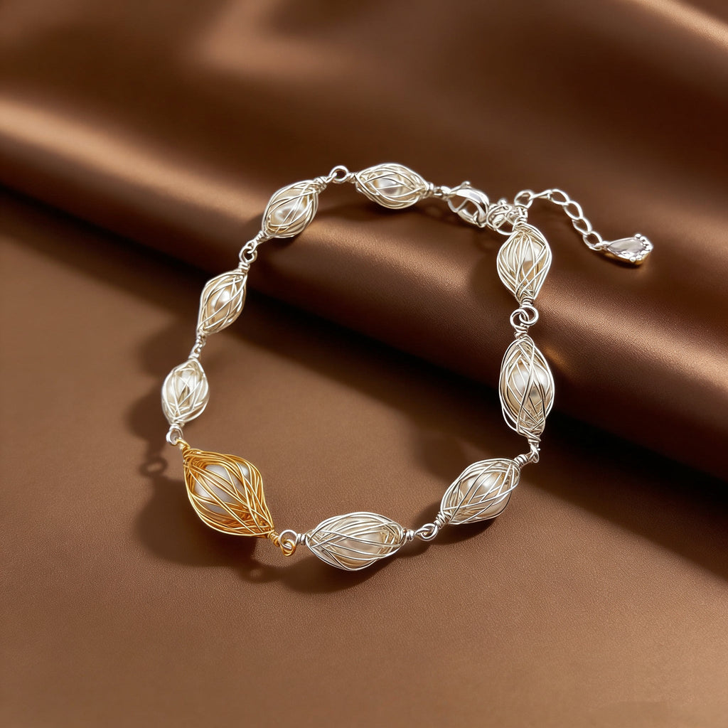Woven Time Pearl Bracelet - NaNaMaLa Boutique